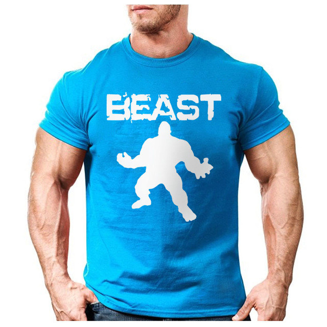 Blue & White Beast Gym Tees - Get Body plan